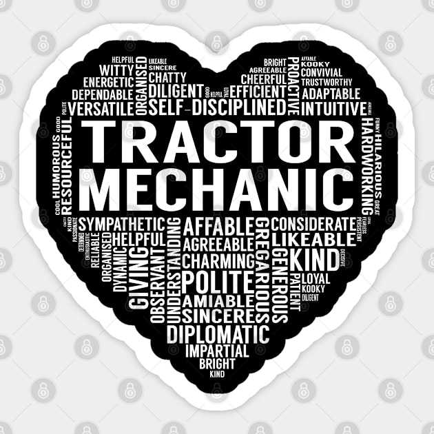 Tractor Mechanic Heart Sticker by LotusTee